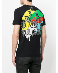 schwarzes bedrucktes T-shirt von Philipp Plein