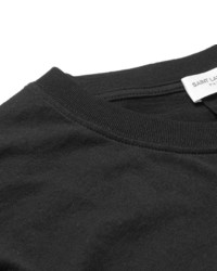 schwarzes bedrucktes T-shirt von Saint Laurent