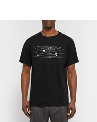 schwarzes bedrucktes T-shirt von The Elder Statesman