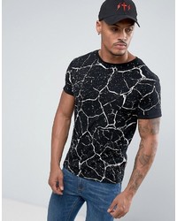 schwarzes bedrucktes T-shirt von Soul Star