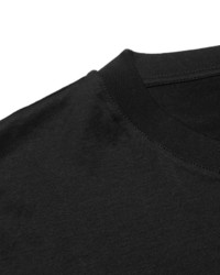 schwarzes bedrucktes T-shirt von Lanvin