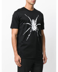 schwarzes bedrucktes T-shirt von Lanvin