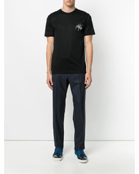 schwarzes bedrucktes T-shirt von Lanvin