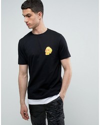 schwarzes bedrucktes T-shirt von Asos