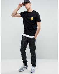 schwarzes bedrucktes T-shirt von Asos