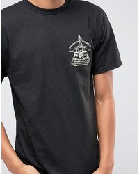 schwarzes bedrucktes T-shirt von Obey