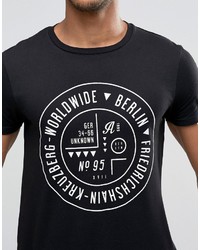 schwarzes bedrucktes T-shirt von Asos