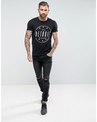 schwarzes bedrucktes T-shirt von Asos