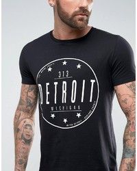 schwarzes bedrucktes T-shirt von Asos