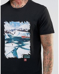 schwarzes bedrucktes T-shirt von The North Face