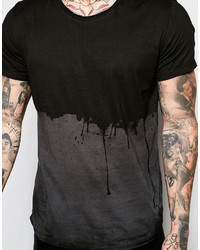 schwarzes bedrucktes T-shirt von Religion