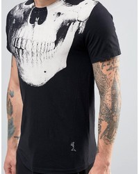 schwarzes bedrucktes T-shirt von Religion