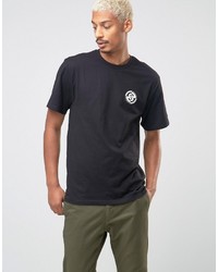 schwarzes bedrucktes T-shirt von Stussy