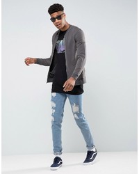 schwarzes bedrucktes T-shirt von Asos