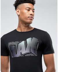 schwarzes bedrucktes T-shirt von Asos