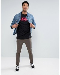 schwarzes bedrucktes T-shirt von Asos