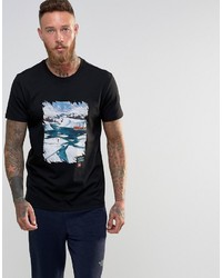 schwarzes bedrucktes T-shirt von The North Face