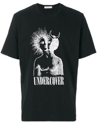 schwarzes bedrucktes T-shirt von Undercover