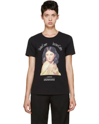 schwarzes bedrucktes T-shirt von Undercover