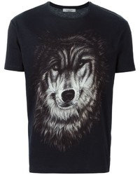 schwarzes bedrucktes T-shirt von Valentino