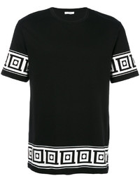 schwarzes bedrucktes T-shirt von Versace