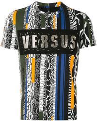 schwarzes bedrucktes T-shirt von Versus