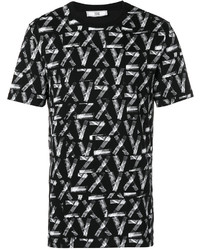 schwarzes bedrucktes T-shirt von Versus