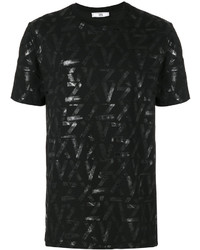 schwarzes bedrucktes T-shirt von Versus