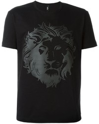 schwarzes bedrucktes T-shirt von Versus