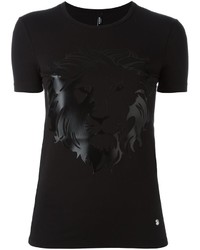 schwarzes bedrucktes T-shirt von Versus