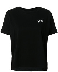 schwarzes bedrucktes T-shirt von Y-3