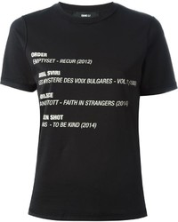 schwarzes bedrucktes T-shirt von Yang Li