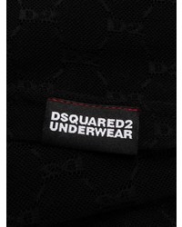 schwarzes bedrucktes Trägershirt aus Netzstoff von DSQUARED2