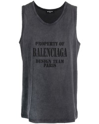 schwarzes bedrucktes Trägershirt von Balenciaga