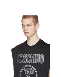 schwarzes bedrucktes Trägershirt von Moschino