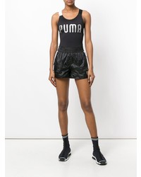 schwarzes bedrucktes Trägershirt von Puma