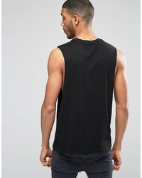 schwarzes bedrucktes Trägershirt von Asos