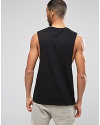 schwarzes bedrucktes Trägershirt von Asos