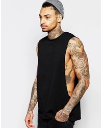 schwarzes bedrucktes Trägershirt von Asos