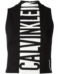schwarzes bedrucktes Trägershirt von Calvin Klein Jeans