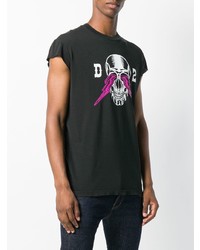 schwarzes bedrucktes Trägershirt von DSQUARED2