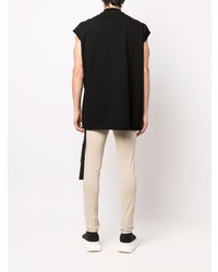 schwarzes bedrucktes Trägershirt von Rick Owens DRKSHDW