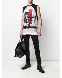 schwarzes bedrucktes Trägershirt von DSQUARED2