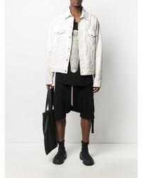 schwarzes bedrucktes Trägershirt von Rick Owens DRKSHDW