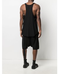 schwarzes bedrucktes Trägershirt von Rick Owens DRKSHDW