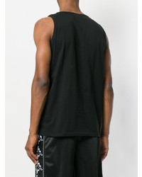 schwarzes bedrucktes Trägershirt von Marcelo Burlon County of Milan