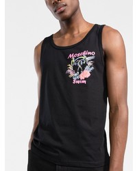 schwarzes bedrucktes Trägershirt von Moschino