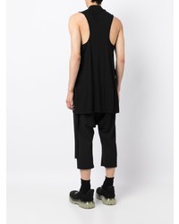 schwarzes bedrucktes Trägershirt von Rick Owens DRKSHDW