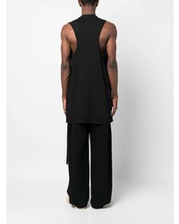 schwarzes bedrucktes Trägershirt von Rick Owens DRKSHDW