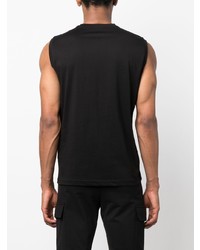 schwarzes bedrucktes Trägershirt von Ea7 Emporio Armani